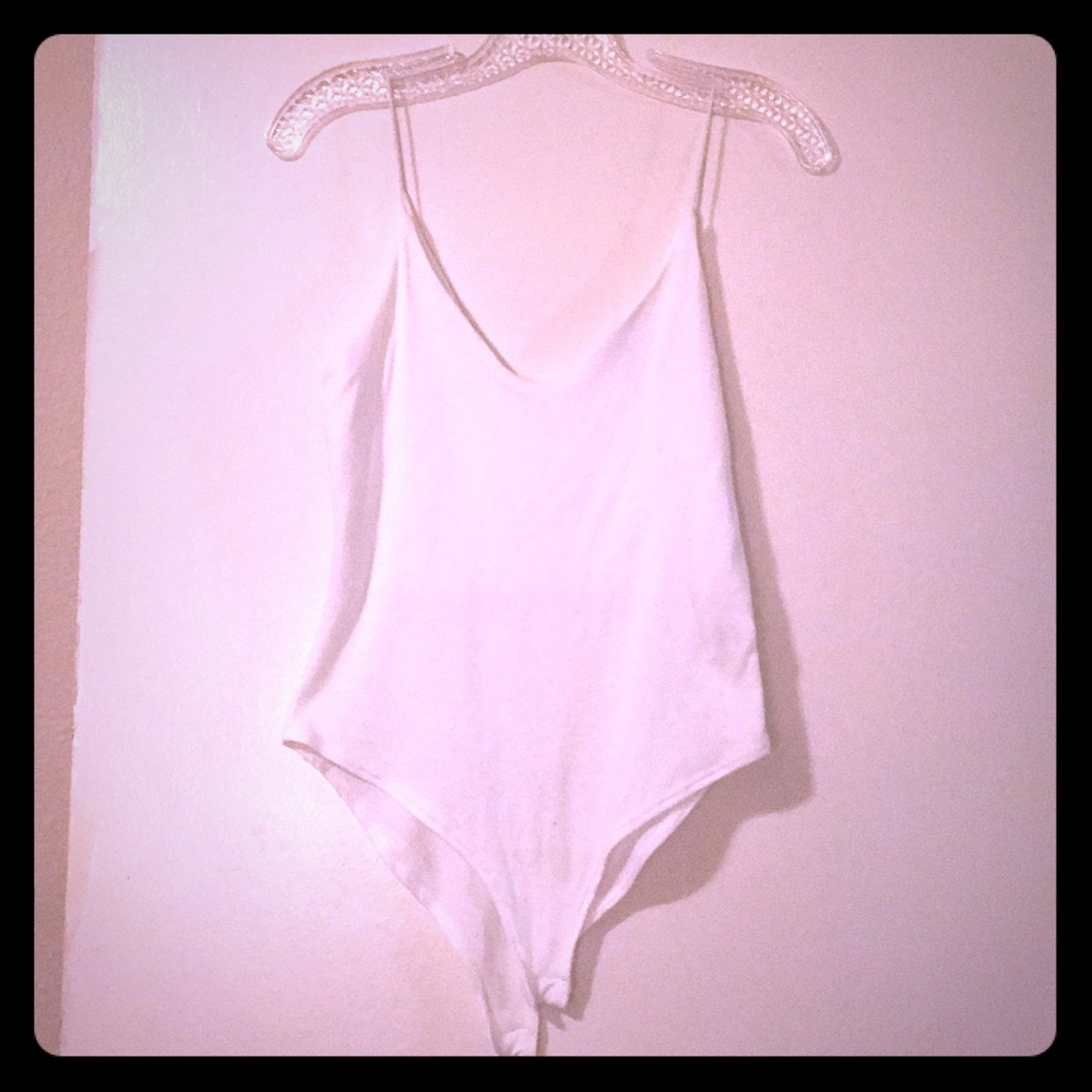 Super Soft White String Strap Bodysuit